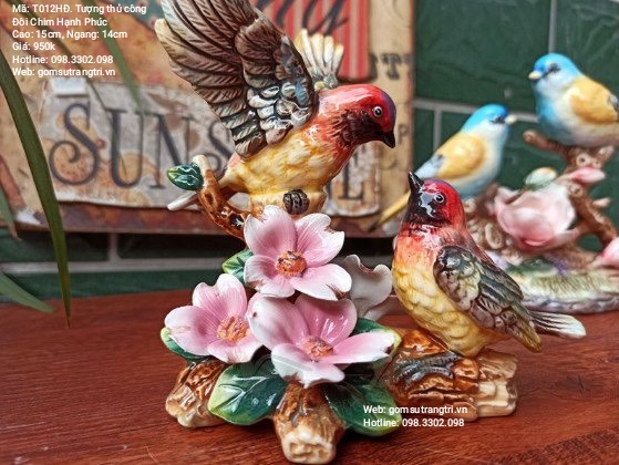 tượng chim bằng sứ, tượng sứ, tượng trung quốc,trang trí nhà cửa